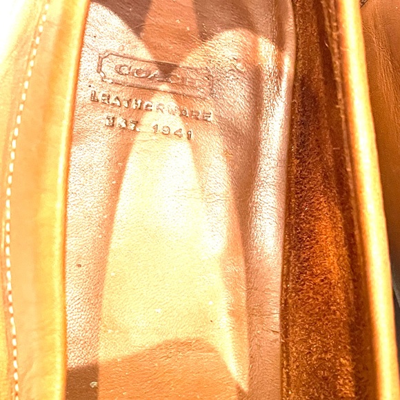 COACH Patterson horsebite Men’s driving shoes tan leather 9.5 MADE IN ITALY - Picture 11 of 13